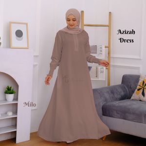 Ulfashion Dress Wanita Muslim Azizah Dress Polos Terbaru Abaya Wanita Bahan wolfish luxury