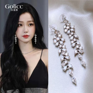 Elegant Fringed Earrings Womens Unique Design Zircon Dangle Ear Jewelry New 2025 Trendy Fashion Accessories Pair