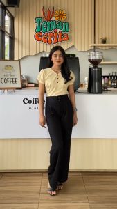 Celana Kulot Highwaist Knit Jennie Knit Premium Loose Cullote Pants Wanita Kekinian 3412