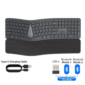 Hinomi | Ergonomic Silent Dual-Bluetooth Rechargeable Wireless Keyboard