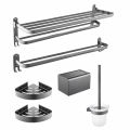Local Stock baokemo Aluminum Multifunctional Towel Rack Double Towel Bars  Wall Mounted  Toilet Brush Toilet Tissue Box Bathroom Accessories. 