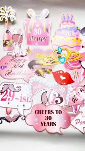 1set Pink 13 16 18 30 40 50 60 Photo Booth Props Adult Birthday Party Decoration Birthday Photo Props Birthday Supplies