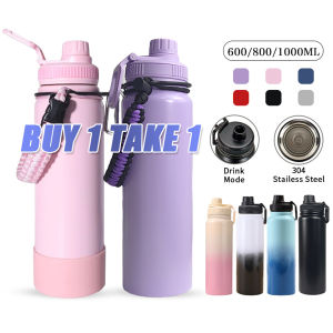 600/800ml/1L Hot And Cold Double wall Stainless Steel Insulated Vacuum Flask Thermos Tumbler for Kids Sport Water Bottle