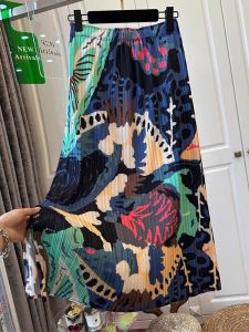 Shalldoer | Slimming Elegant Print Pleated Skirt