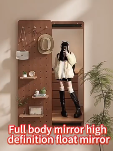 Wall hanging integrated mirror full body mirror perforated board dressing mirror push and pull home fitting mirror