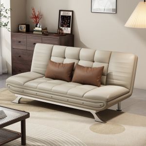 Cat Scratch Leather Foldable Sofa Bed Dual-Use Living Room Small Apartment Modern Minimalist Abrasion Resistant Removable and Washable Multifunctional Folding Bed