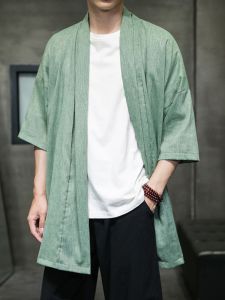 JIARONG | Mens Summer Thin Ice Silk Linen Shirt Chinese Style Tang Suit
