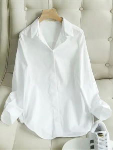 Áo Sơ Mi Nữ Dài Tay Cổ Bẻ Ôm Vừa Vặn Thời Trang Đường Phố Mùa Xuân 2025 Chất Liệu Khác Màu Trơn Nút Cài