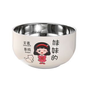 Childproof Double Layered Anti-Scalding Stainless Steel 316 Childrens Dinner Bowl High Aesthetic Value Fall Resistant Feeding Bowl for Kids