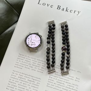 Huawei GT6 Silver Agate Series Black Rose Elastic Simple Unique Band Watch5 42mm Minimalist Smartwatch Strap