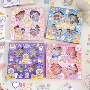 100pcs sticker set/ Sticker gift box/ No repeating PET washi Mate Journal Diary Decorative Sticker
