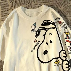 PAZHAOLANG | Large Size Loose Cartoon Print T-Shirt