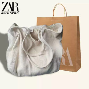 Large Capacity Canvas Womens Bag Korean Style Commuter Shoulder Handbag Simple Lazy Shopping Bag Trendy Youth Casual Bag