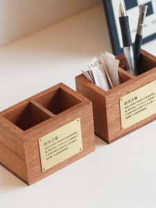 Premium Wooden Desktop Toothpick Storage Box Commercial Use Decorative Display Platform Paper Towel Tube Tooth Floss Holder