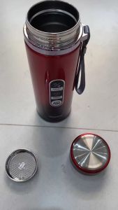 [HCM]Bình Giữ Nhiệt Inox Vacuum Cao Cấp Dung Tích 900ml Màu Đỏ Đô Có Lưới Lọc Inox