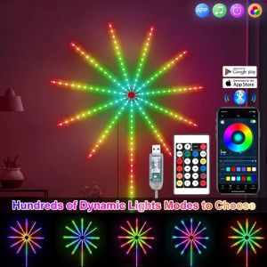 🔔【New product launch】 + FREE Shipping 🔔LED Firework Lights Indoor App & Remote Control RGB Color 213 Dynamic Modes Led Strip Lights Christmas Birthday Party Decoration