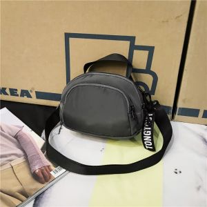 Waterproof Nylon Student Shoulder Bag Korean Style Handheld Bag Streetwear Harajuku Crossbody Bag for Couples Small round Bag
