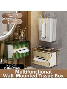 Wall-mounted Drill-free Waterproof Tissue Box
