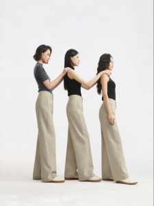 HIPPIE MISS | Bohemian Style Khaki High-Waist Wide-Leg Trousers