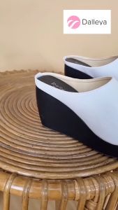 LILY SHOES - Mustang Sandal Wedges Wanita Kokop Casual Polos Santai Mustard Hitam Putih