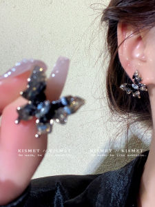 Elegant Black Butterfly Earrings for Women Unique Fashionable Luxury Sensation New 2025 High-End Feelings Ear Jewelry