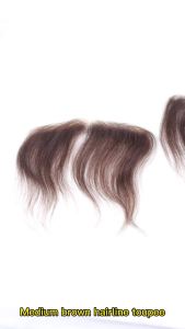 Men Toupee For Forehead 0.06mm Ultra Thin Skin #4 Brown Front Hairline Patch For Male Human Hair Wig Capillary Prosthesis Peruk