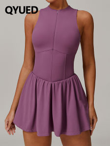 QYUED | Two-in-One Stand Collar Sporty Dress