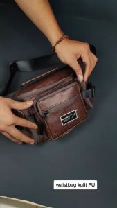 [ Polo Amstar ] TAS SELEMPANG KULIT PU PRIA WANITA TACTICAL SPORTY WAISTBAG