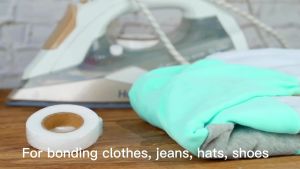 5Roll White Double Sided Non-Woven Adhesive Fabric Double-sided Liner Fusible Interlining Fabric Clothes Jeans Fabric Cloth Tape DIY Sewing Tool