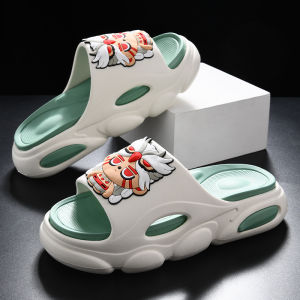 Mens Summer Outdoor Wear Basketball Slippers Thick Bottom Anti-Slip Fashionable Casual Sports Slippers Breathable EVA