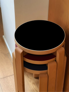 Solid Wood round Stool Adjustable Height Makeup Shoe Changing Bench Compact Living Room Furniture Low Profile Stool