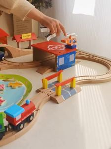 City Town Transportation Playset Wood Train Track