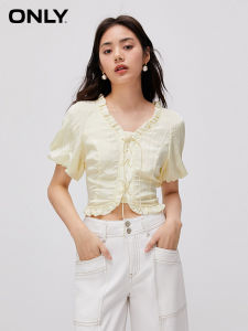 ONLY | Summer New Fashionable Commuting Girl Bodycon Puff Sleeve Short Blouse