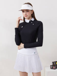 Mùa Xuân Mùa Thu Golf Tennis Dài Tay Áo Nữ Váy Set High Co Giãn Thoáng Khí Golf Nữ Áo Ve Áo Đồ Thể Thao