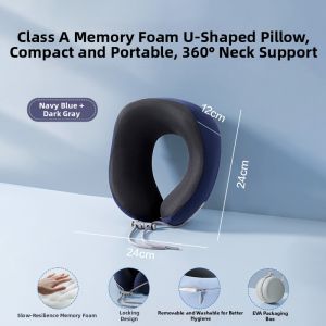 HLA | Memory Foam U-shaped Pillow for Travel and Neck Support