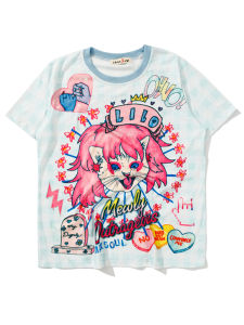 Japanese Color Dyed Small Animal Cat Short Sleeve Cartoon