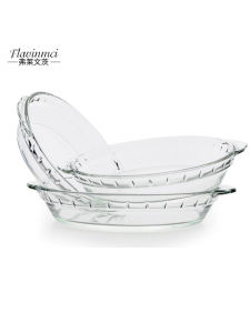 Kính Borosilicate Cao Chịu Nhiệt Tròn Xuyên Thấu Đĩa Đồ Ăn Lò Vi Sóng An Toàn Bát Đĩa Phục Vụ Đĩa Phong Cách Scandinavia