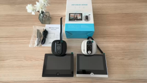 New WIFI Video Doorbell 1080P Door Bell With Camera Digital Peephole Camera Door Viewer with 4.3" LCD Screen PIR Movement Detection Recording Mobile voice intercom