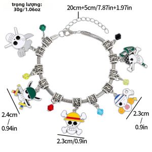 Bandai | Mũ Rơm Cướp Biển Nhân Vật Vòng Tay Cosplay Chống Đỡ Quạt Tặng Kim Loại Mặt Dây Chuyền Hải Lý Câu Chuyện Phụ Kiện Trang Sức Dành Cho Nam Và Nữ