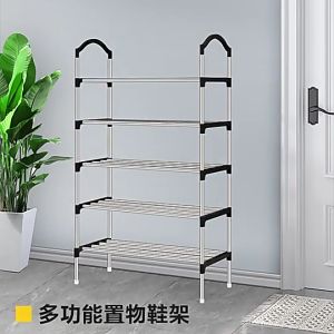 ชั้นวางรองเท้า 6 ชั้น หูหิ้ว ชั้นวาง ที่เก็บรองเท้า ชั้นรองเท้าโครงเหล็กขนาด 114x54X26 CM