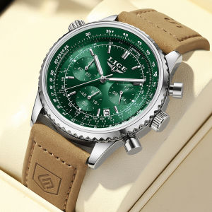 LIGE Watches For Men Date Chronograph Stainless Steel Men Watch Waterproof Luminous Sport Military Men Watch Quartz Watch + Box