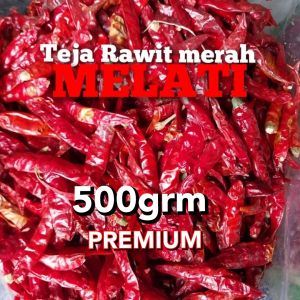 Cabe Teja Kering 500gram cabe impor india kualitas bagus dan pedas .vivin03 Store