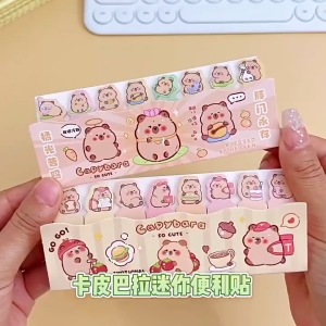 Nota Melekit Capybara Comel Sticky Notes Cute Portable School Index Tabs Memo Label Pad
