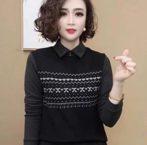 Slimming Fashion Two-piece Style Long Sleeve Top