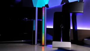 Lampu LED RGB Bar Strip Spectrum Audio Indicator Music Sound Control Lamp Music Atmosphere Ligh 32 LED Beads Sound Control Light And Sound Audio Spectrum Indicator Strip