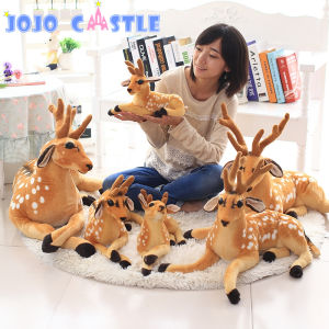 JOJO CASTLE Giant Lifelike Deer Plush Toy Stuffed Animals Doll Teaching Prop Toy Childrens Birthday Gift Simulation Sika Deer Home Decor