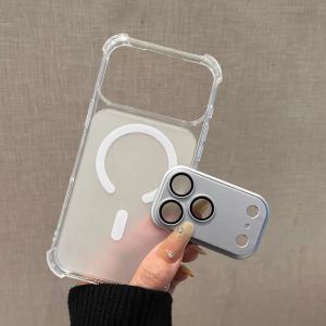 szhaiyu | Frosted Clear Shockproof Phone Case For iPhone 18 Air 17 16 15 14 13 12 11 Pro Max Plus With Large Window Detachable Lens Cover