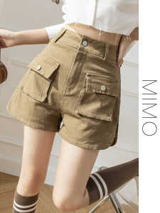 กางเกงขาสั้นผ้ายีนส์ขากว้างเอวสูงฤดูร้อนสำหรับผู้หญิง กางเกงขายาวทรงหลวมสบาย ๆ สไตล์ใหม่ปี 2025 ลำลอง ใส่ไปทำงาน