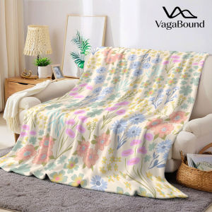 pastel ditsy floral meadow Flannel Blanket Warm Soft Halloween Christmas Decorative Couch Warm Cozy All-Season Gift