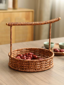 KENS | Rattan-Style Vintage Round Snack Storage Basket